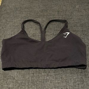 Gymshark V Neck Sports Bra, Black, L